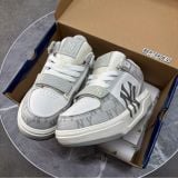 376 - Giày MLB Korea Chunky Liner Mid Denim New York Yankees Xám - 3ASXCDN3N-50GRS