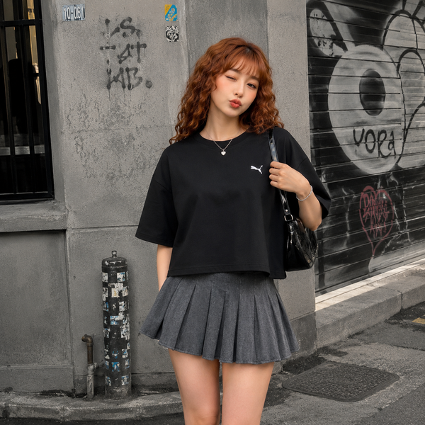 Áo Thun Nữ Wardrobe Essentials Relaxed Heavy Tee Black - 629772-01 - 1355
