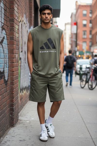Áo Tank Top Bóng Rổ Adidas Sleeveles 'Olive Strata' - JX5589 - 1112