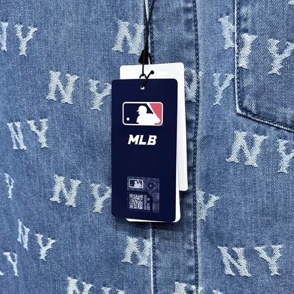 Áo Sơ Mi MLB Denim Unisex Classic Monogram Jacquard - 3ADRM0141-50BLL - 1351