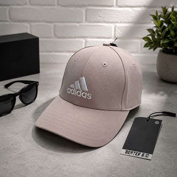 Mũ Nón Adidas Cotton Baseball Cap Wonder Taupe White - IC9696 - 1182