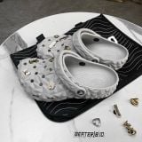 419 - Dép Sandal Clog Unisex Crocs Classic Geometric (Black/ White/ Grey/ Brown/ Beige)