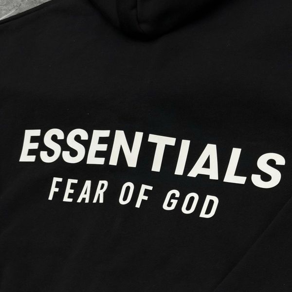 973 - Áo Hoodie Fit Fleece Zip Up Fear of God Essentials Classic 'Jet Black' 2025 - 192AS254780F