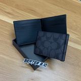 826 - Ví Coach Nam Nữ Đựng Thẻ Dáng Mỏng Kẹp Tiền – Signature Canvas 