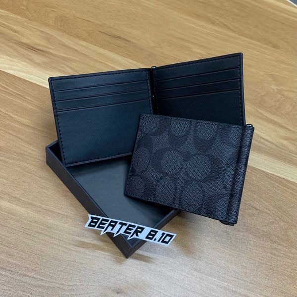 826 - Ví Coach Nam Nữ Đựng Thẻ Dáng Mỏng Kẹp Tiền – Signature Canvas 