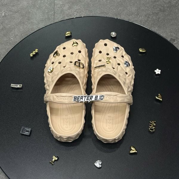 419 - Dép Sandal Clog Unisex Crocs Classic Geometric (Black/ White/ Grey/ Brown/ Beige)