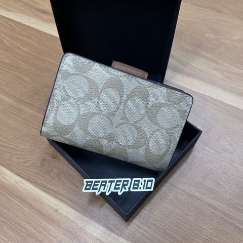 Ví Nữ Mini Coach Brown Signature Canvas - CW786 IMXHE - 1152