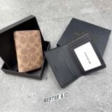 912 - Ví Coach Card Holder Signature Canvas Khaki - F2582 CW387