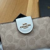Ví Nữ Coach Medium Corner Zip Wallet Sand Chalk  Signature Canvas - CW786 IMXDM  - 1156