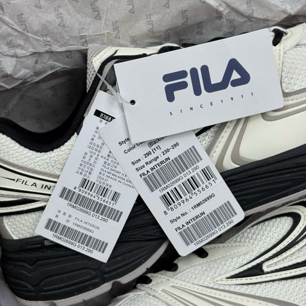 Giày Fila Sneakers Interun 'Black White' - 1RM02699G-013 -1299