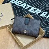 853 - Ví Coach Medium Corner Zip Wallet Dark Brown - F23553