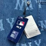 Áo Sơ Mi MLB Denim Unisex Tay Ngắn Basic Multi Mega Logo Prints - 3ADRB0243-50INS - 1350