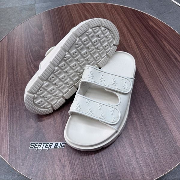 494 - Dép Quai Ngang MLB Chunky Bouncer Two Strap LA Dodgers Trắng - 3ALPCBT33-50WHS