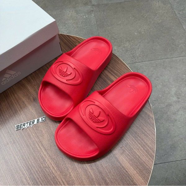 917 - Dép Adidas Adilette Trefoil Badge Slide Green - Red