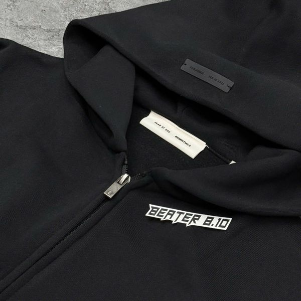 973 - Áo Hoodie Fit Fleece Zip Up Fear of God Essentials Classic 'Jet Black' 2025 - 192AS254780F