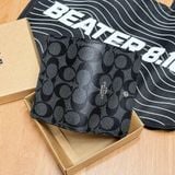 852 - Ví Coach Medium Corner Zip Wallet Black - F23553