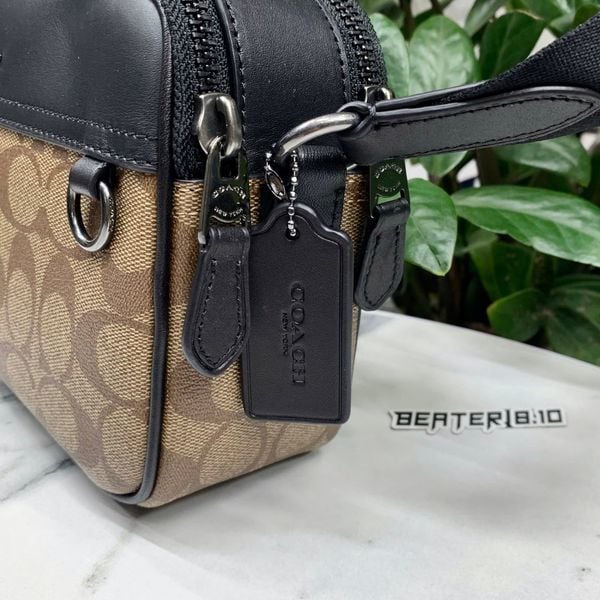 830 - Túi Đeo Chéo COACH Graham Crossbody Signature Canvas Khaki - C4149