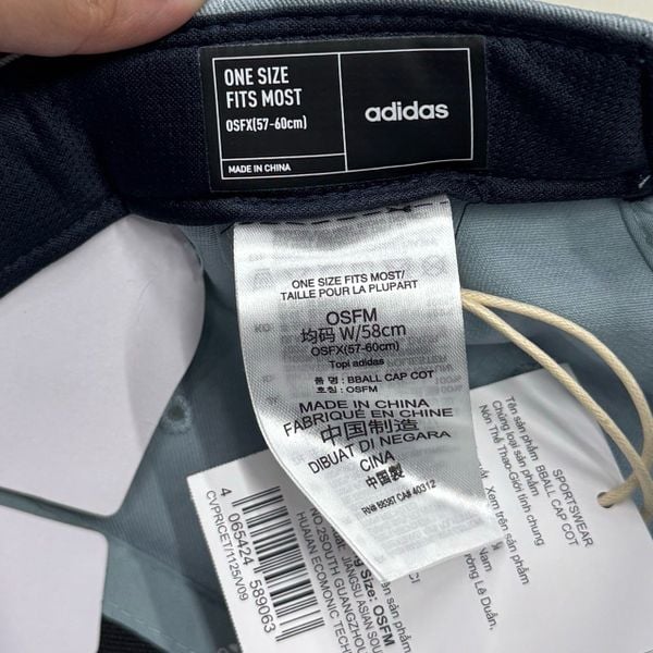 Mũ Nón Adidas Cotton Baseball Magic Grey - HD7234 - 1438