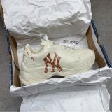 540 - Giày MLB BigBall Chunky Classic Monogram New York Yankees màu nâu - 3ASHBMN3N-50IVS