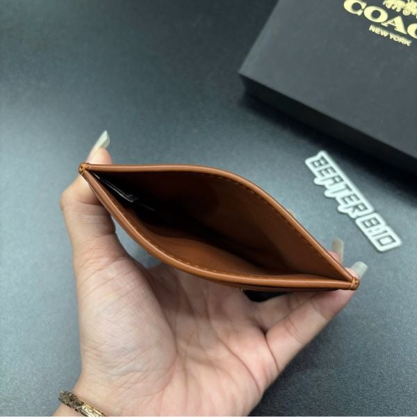 993 - Ví Coach Essential Card Case In Signature Canvas Brown – CBY80