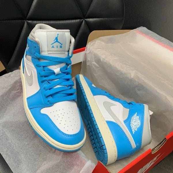 632 - Giày Air Jordan 1 Mid ‘Dark Powder Blue’ - BQ6472-400