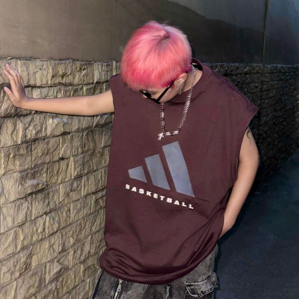 842 - Áo bóng rổ Adidas Sleeveless Màu Aurora Ruby - JD6133