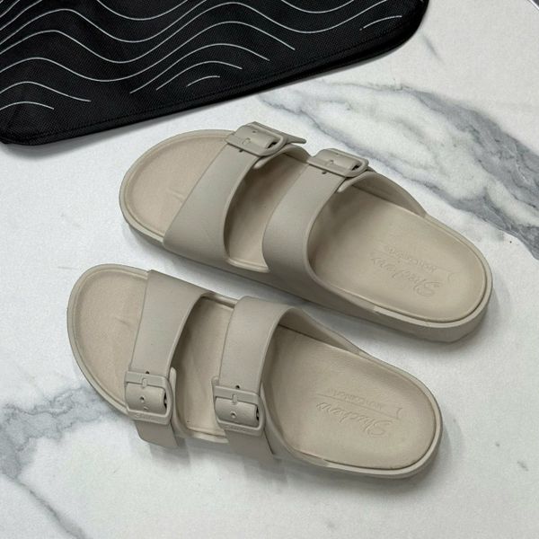 671 - Dép Sandal Skechers Birkenstock Foamies 2.0 màu Beige - 111590-WHT