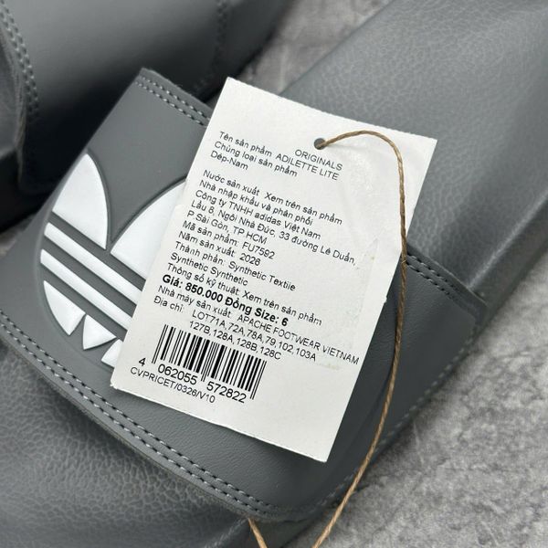 Dép Adidas Adilette Lite Slides Grey - FU7592 - 1404