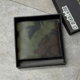 1019 - Ví Coach Nam 3 In 1 Wallet Canvas With Leather Wallet Dark Green - C6787