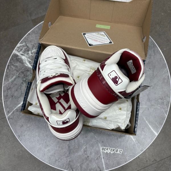 696 - Giày MLB Chunky Liner Classic Monogram NY Maroon - 3ASXCMN4N-50RDD