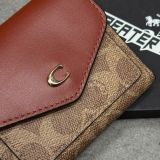 1020 - Ví Coach Nữ Gập 3 Wyn Colorblock Signature Canvast - C2329