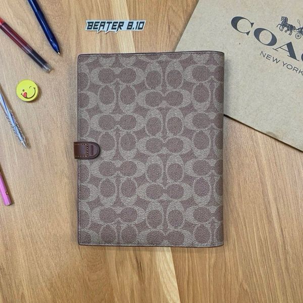 931 - Sổ tay Coach Notebook In Signature Canvas 