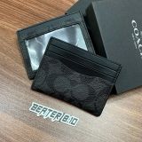 854 - Ví Coach Card Case Canvas Card Holder Horse Brown