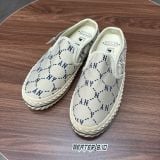 392 - Giày MLB Mule Playball Dia Monogram NY 'Grey Beige' - 3AMUMDB2N-50BGS