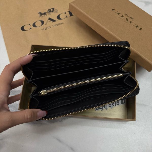 Ví Coach Cầm Tay Dáng Dài Zip Signature Black - C4451 - 1149