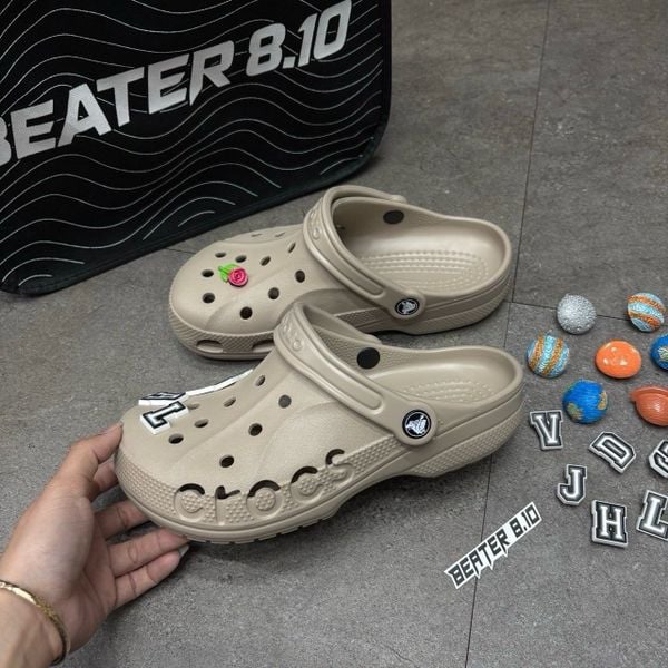 932 - Giày Sandal Clog Unisex Crocs Baya - Khaki - 10126-2V3