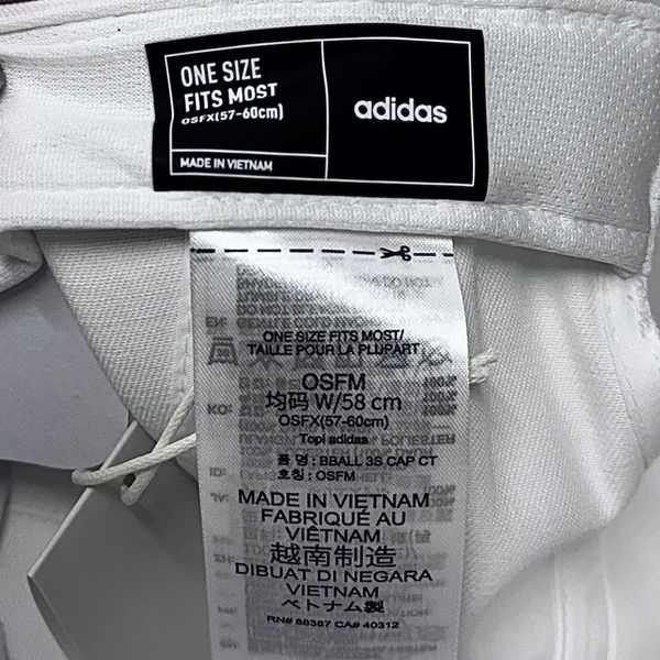 Mũ Nón Adidas Cotton Twill 3 Gạch White - II3509 - 1374
