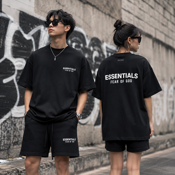 Áo Fear of God Essentials Jersey Crewneck T-Shirt Black SS25 - 125HO244360F - 899