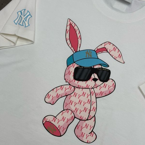 297 - Áo MLB Rabbit Short Sleeve NY Yankees White - 3ATSQ0131-50CRS