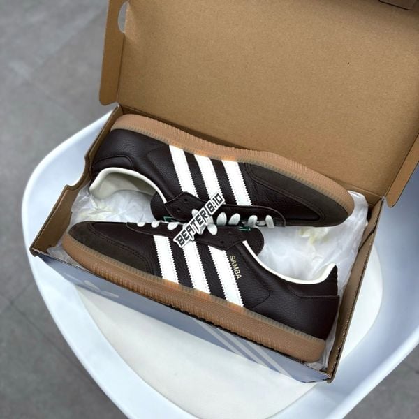 Giày Adidas Samba OG Dark Brown Off White Gum - JR0891 - 1114