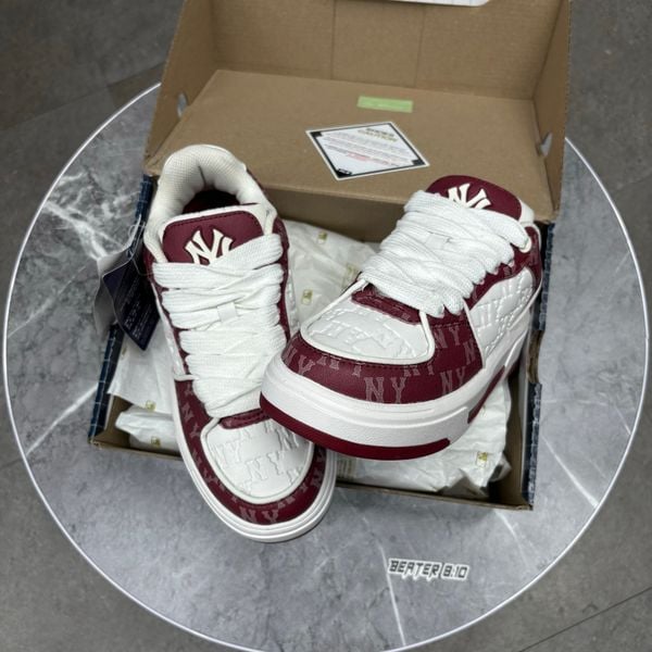 696 - Giày MLB Chunky Liner Classic Monogram NY Maroon - 3ASXCMN4N-50RDD