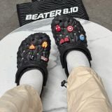 419 - Dép Sandal Clog Unisex Crocs Classic Geometric (Black/ White/ Grey/ Brown/ Beige)