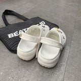 715 - Giày Sandal Clog Nữ Crocs Platform Classic Trắng - 208186-100