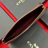 908 - Ví Coach 'Khaki Red' Corner Zip Monogram Wristlet In Signature Canvas - H2592 - CAQ75