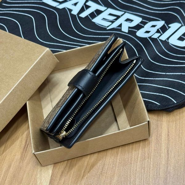 851 - Ví Coach Medium Corner Zip Wallet Khaki Black - F23553