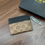 948 - Ví Coach Slim Card Case Signature Canvas Black - B2580 - 936