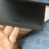949 - Ví Coach Card Holder Signature Canvas Navy - F2581 - CW367