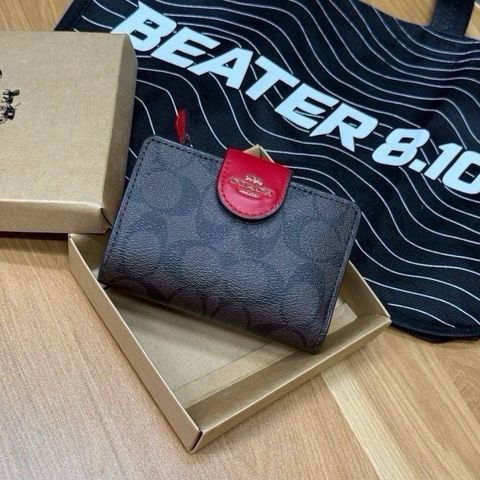 Ví Coach Medium Corner Zip Wallet In Signature Canvas - C0082-IMRVQ