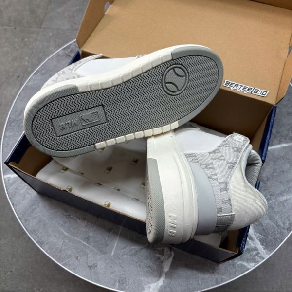 376 - Giày MLB Korea Chunky Liner Mid Denim New York Yankees Xám - 3ASXCDN3N-50GRS