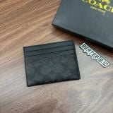 948 - Ví Coach Slim Card Case Signature Canvas Black - B2580 - 936